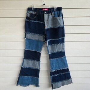 Y2K Zana Di Patchwork flare Jeans 100% Cotton